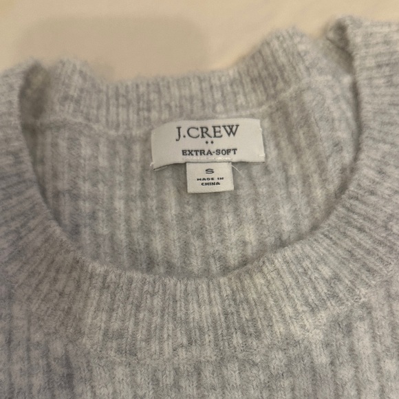 J. Crew Light Gray Ribbed Sweater - Picture 2 of 4